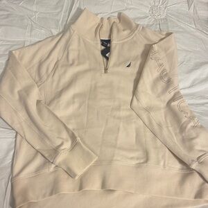 Nautica Beige Quarter-Zip Pullover size medium NWT